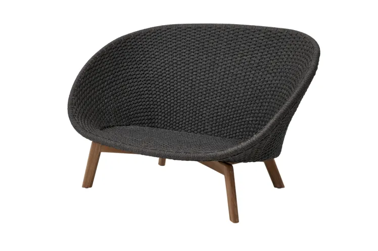 Gartenbank 2er Loungesofa Cane-line �Peacock� Korbsofa Rattan dunkelgrau